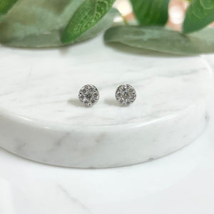 18ct White Gold Diamond Cluster Stud Earrings