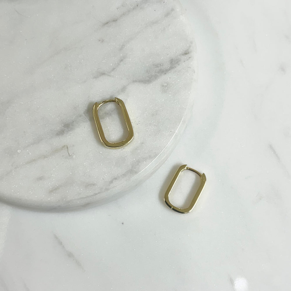 9ct Yellow Gold U Shape Hoop Earrings