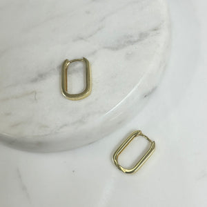 9ct Yellow Gold U Shape Hoop Earrings