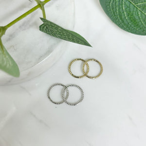 9ct White Gold Rope Effect Hoop Earrings