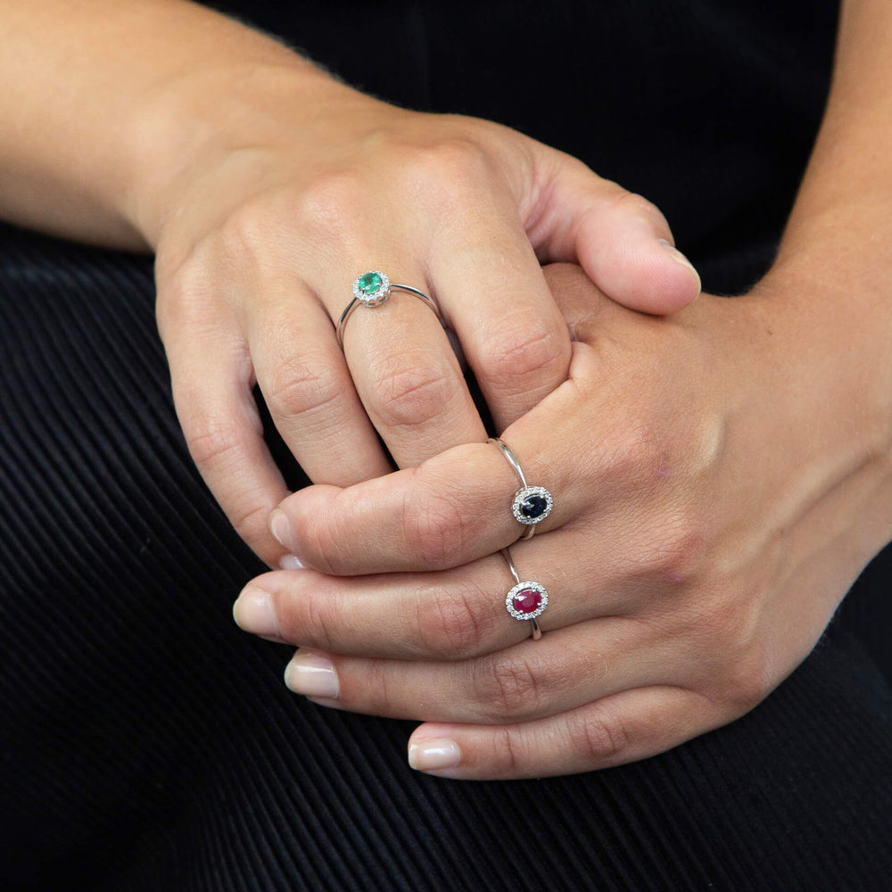 9ct White Gold Ruby & Diamond Ring