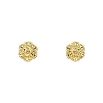 9ct Yellow Gold Romantic Floral Stud Earrings