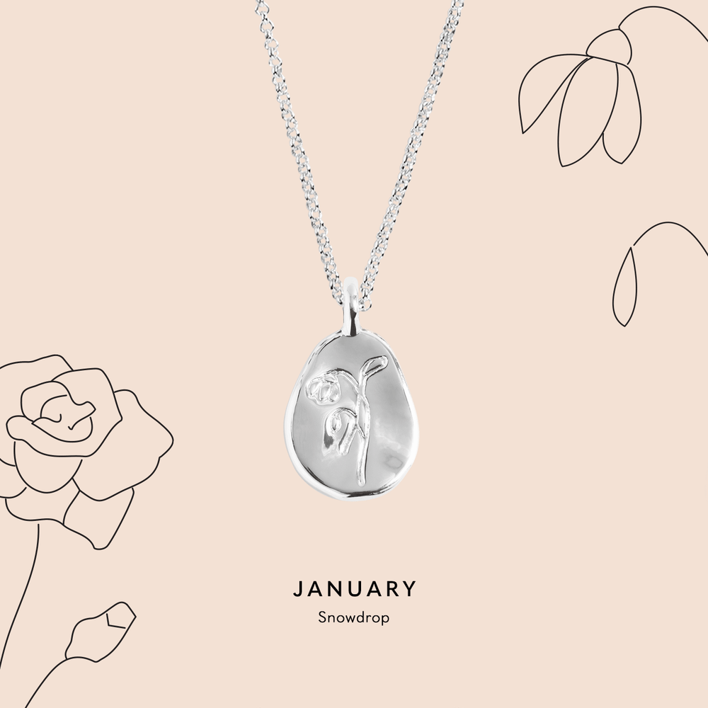 Joma Jewellery | January Birthflower Necklace