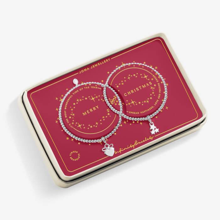 Joma Jewellery | Merry Christmas Linked Infinity Bracelets