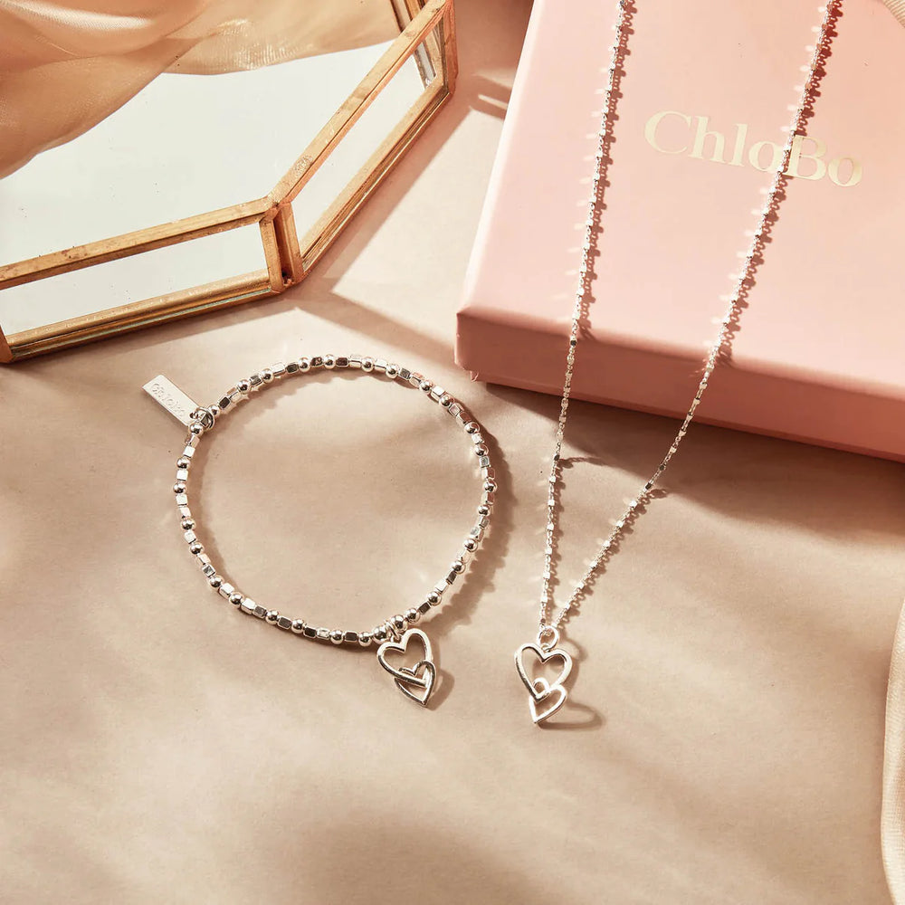 ChloBo | Silver Interlocking Love Heart Necklace