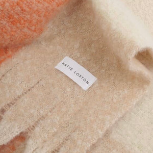 Katie Loxton | Lilac, Orange & Taupe Checked Tassel Scarf