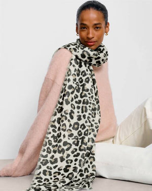 Katie Loxton | Leopard Print Grey, Taupe & Black Scarf