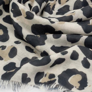 Katie Loxton | Leopard Print Grey, Taupe & Black Scarf