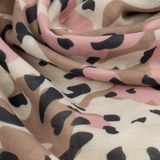 Katie Loxton | Tortoiseshell Print Soft Taupe, Blush Pink & Brown Scarf