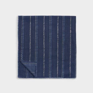 Katie Loxton | Dotted Stripe Print Navy, Blue & Silver Foil Scarf