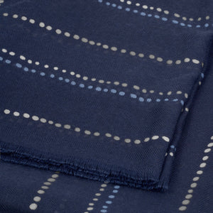 Katie Loxton | Dotted Stripe Print Navy, Blue & Silver Foil Scarf