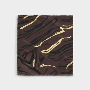 Katie Loxton | Zebra Print, Chocolate, Black & Gold Foil Scarf