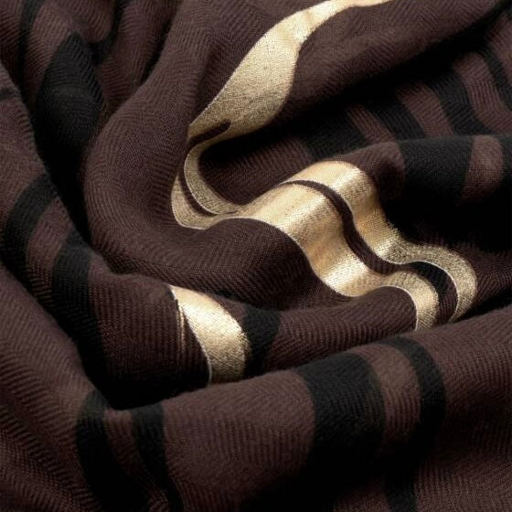 Katie Loxton | Zebra Print, Chocolate, Black & Gold Foil Scarf
