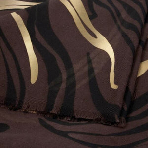 Katie Loxton | Zebra Print, Chocolate, Black & Gold Foil Scarf