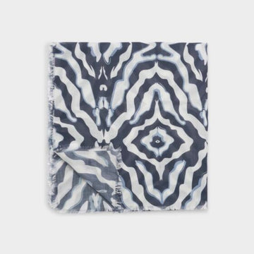ChloBo | Kaleidoscope Print White & Navy Scarf