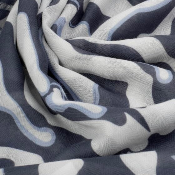 ChloBo | Kaleidoscope Print White & Navy Scarf