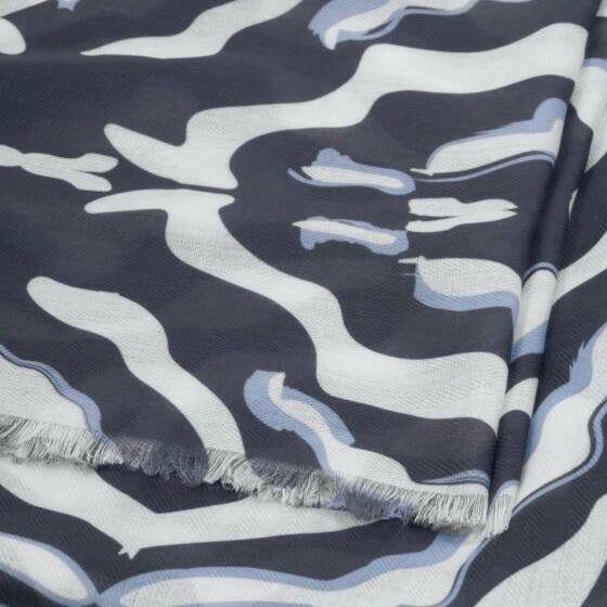 ChloBo | Kaleidoscope Print White & Navy Scarf