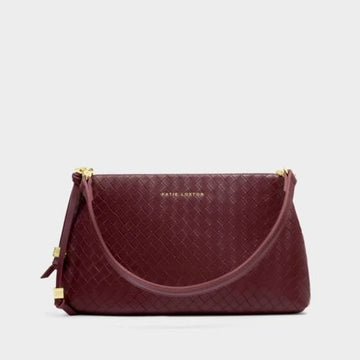 Katie Loxton | Nova Cherry Red Woven Clutch Bag