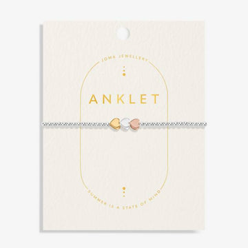 Joma Jewellery | Three Tone Heart Anklet