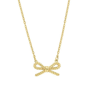 9ct Yellow Gold Bow Necklace