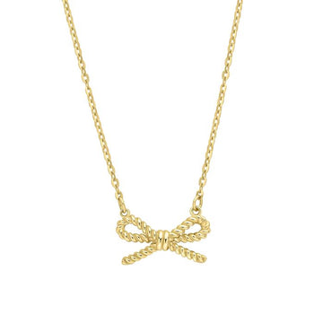 9ct Yellow Gold Bow Necklace