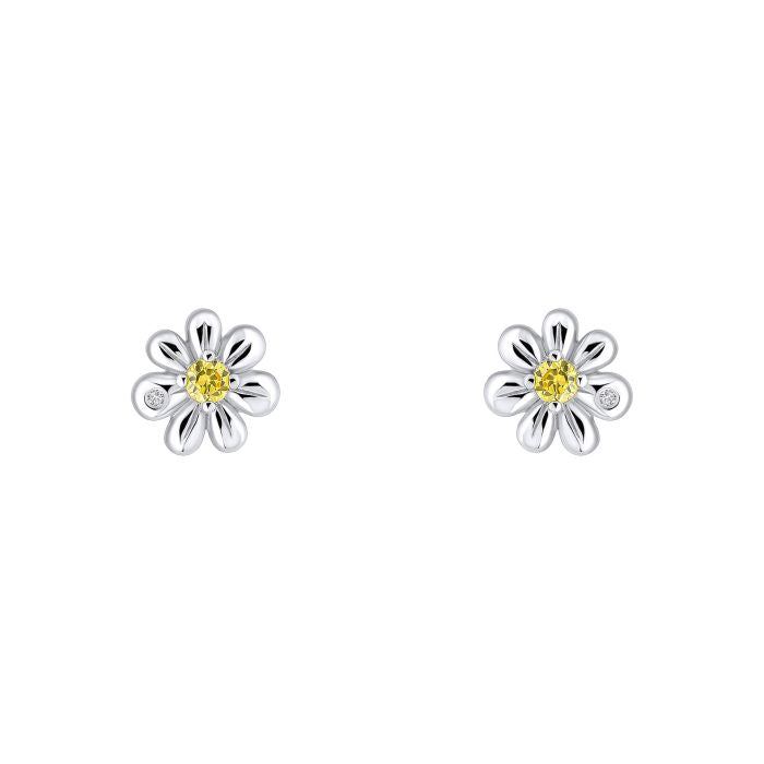 D For Diamond Daisy Stud Earrings