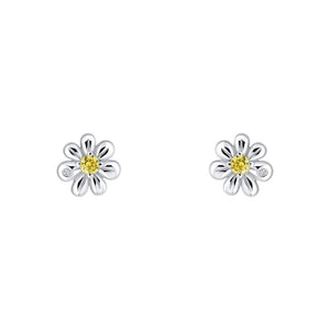 D For Diamond Daisy Stud Earrings