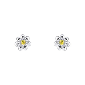 D For Diamond Daisy Stud Earrings