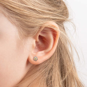 D For Diamond Daisy Stud Earrings