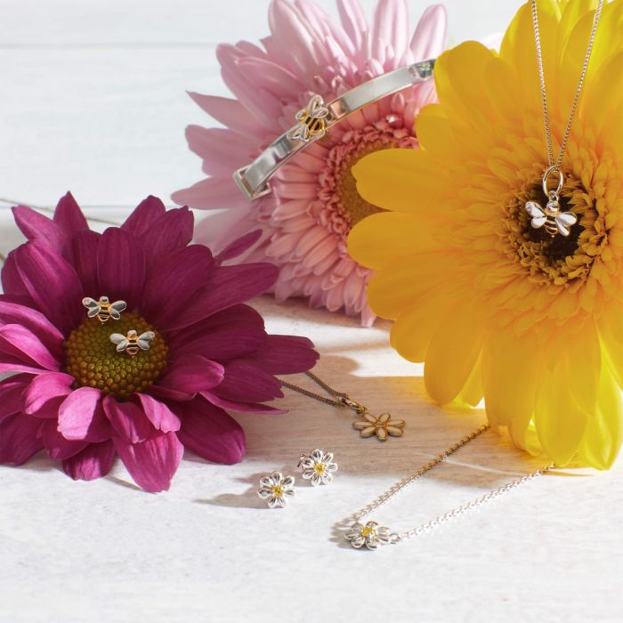 D For Diamond Daisy Stud Earrings