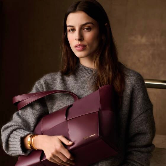 Katie Loxton | Taya Cherry Red Woven Tote Bag