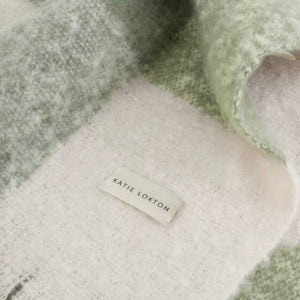 Katie Loxton | Green & White Checked Tassel Scarf