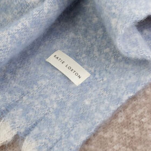 Katie Loxton | Blue, Mink & White Checked Tassel Scarf