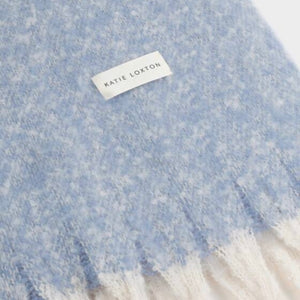 Katie Loxton | Blue, Mink & White Checked Tassel Scarf