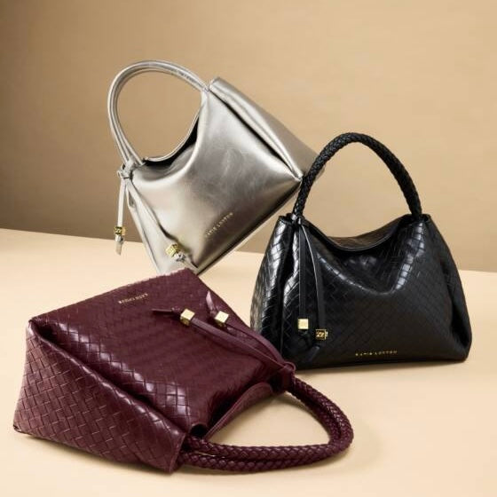Katie Loxton | Nova Top Handle Black Woven Bag