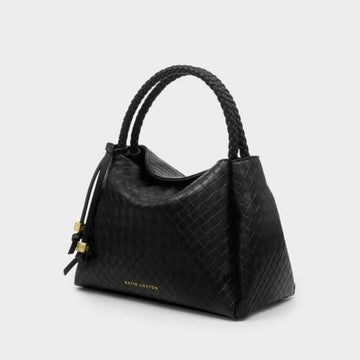 Katie Loxton | Nova Top Handle Black Woven Bag