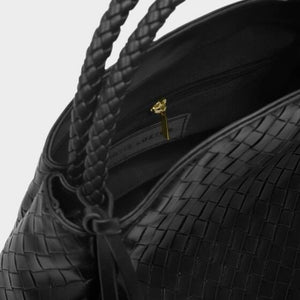Katie Loxton | Nova Top Handle Black Woven Bag