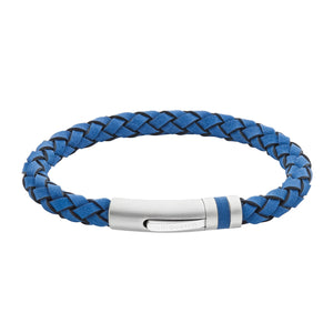 Unique & Co | Blue Suede Leather Bracelet With Steel Clasp