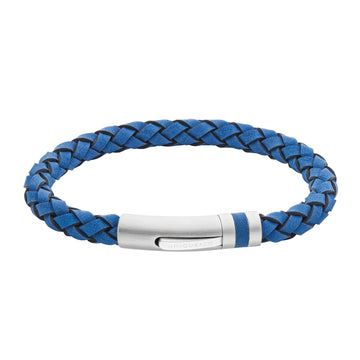 Unique & Co | Blue Suede Leather Bracelet With Steel Clasp