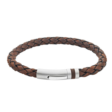 Unique & Co | Dark Brown Leather Bracelet With Steel Clasp