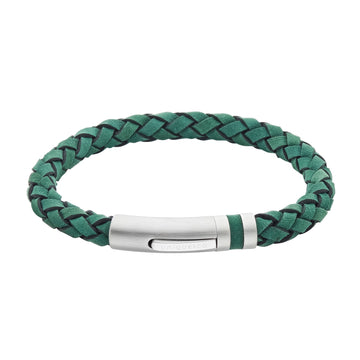 Unique & Co | Green Leather Bracelet With Polished Clasp
