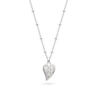 Kit Heath | Sterling Silver Desire Cherish Pavé Heart Necklace