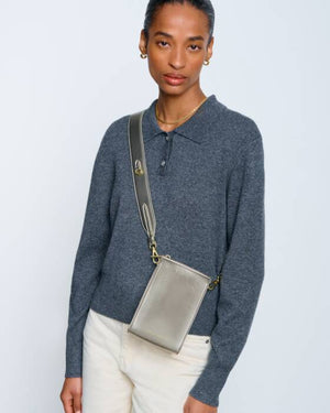 Katie Loxton | Avery Pewter Slim Crossbody Phone Bag
