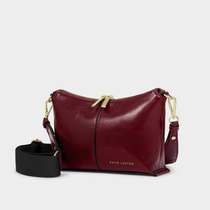 Katie Loxton | Patent Crackle Laila Crossbody Bag | Cherry