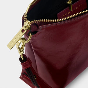 Katie Loxton | Patent Crackle Laila Crossbody Bag | Cherry