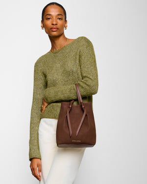 Katie Loxton | Celina Faux Suede Bucket Bag | Dark Chocolate
