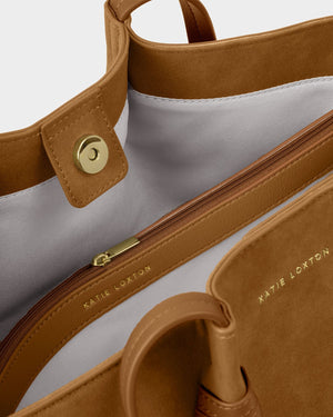 Katie Loxton | Celina Small Faux Suede Tote Bag | Caramel