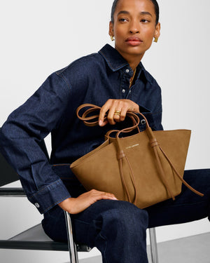 Katie Loxton | Celina Small Faux Suede Tote Bag | Caramel