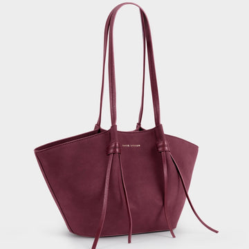 Katie Loxton | Celina Small Faux Suede Tote Bag | Cherry