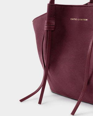 Katie Loxton | Celina Small Faux Suede Tote Bag | Cherry